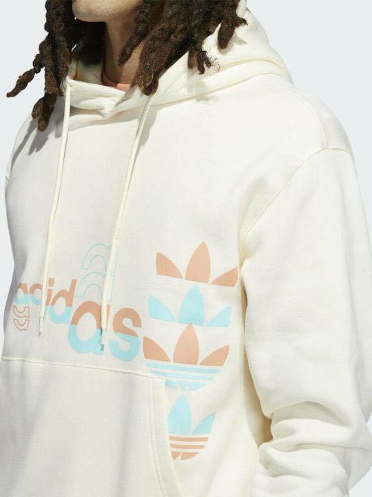 adidas originals パーカー H31325 adidasoriginals アディダストレフォイル アディダスオリジナルMサイズ オフホワイト トレフォイル _画像3