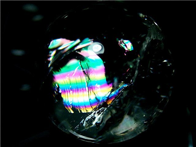 AAA級天然レインボー水晶丸玉七星陣173B7-50B06bの画像8