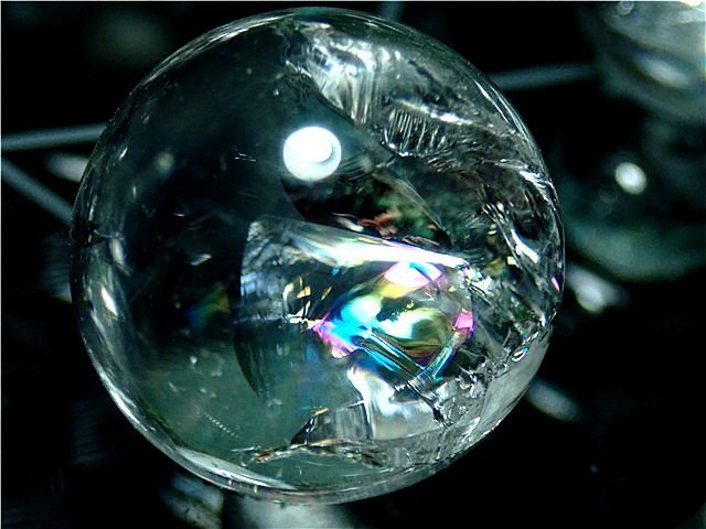 AAA級天然レインボー水晶丸玉七星陣173B7-50B06bの画像7