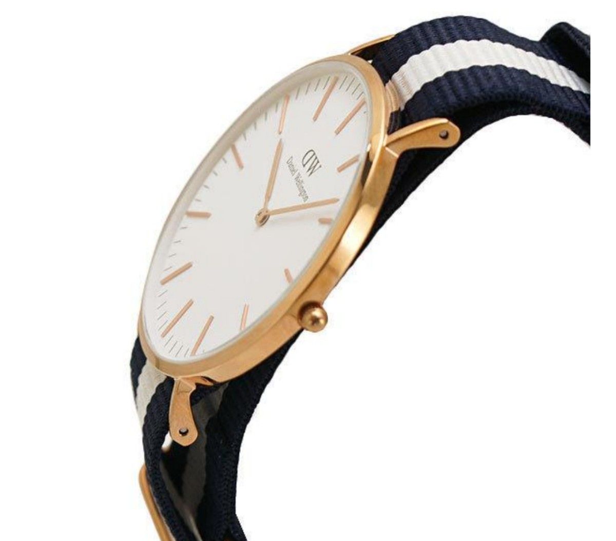 【新品】ダニエルウェリントン  腕時計 40mm ローズ ホワイト文字盤 NATOベルト DW00600004
