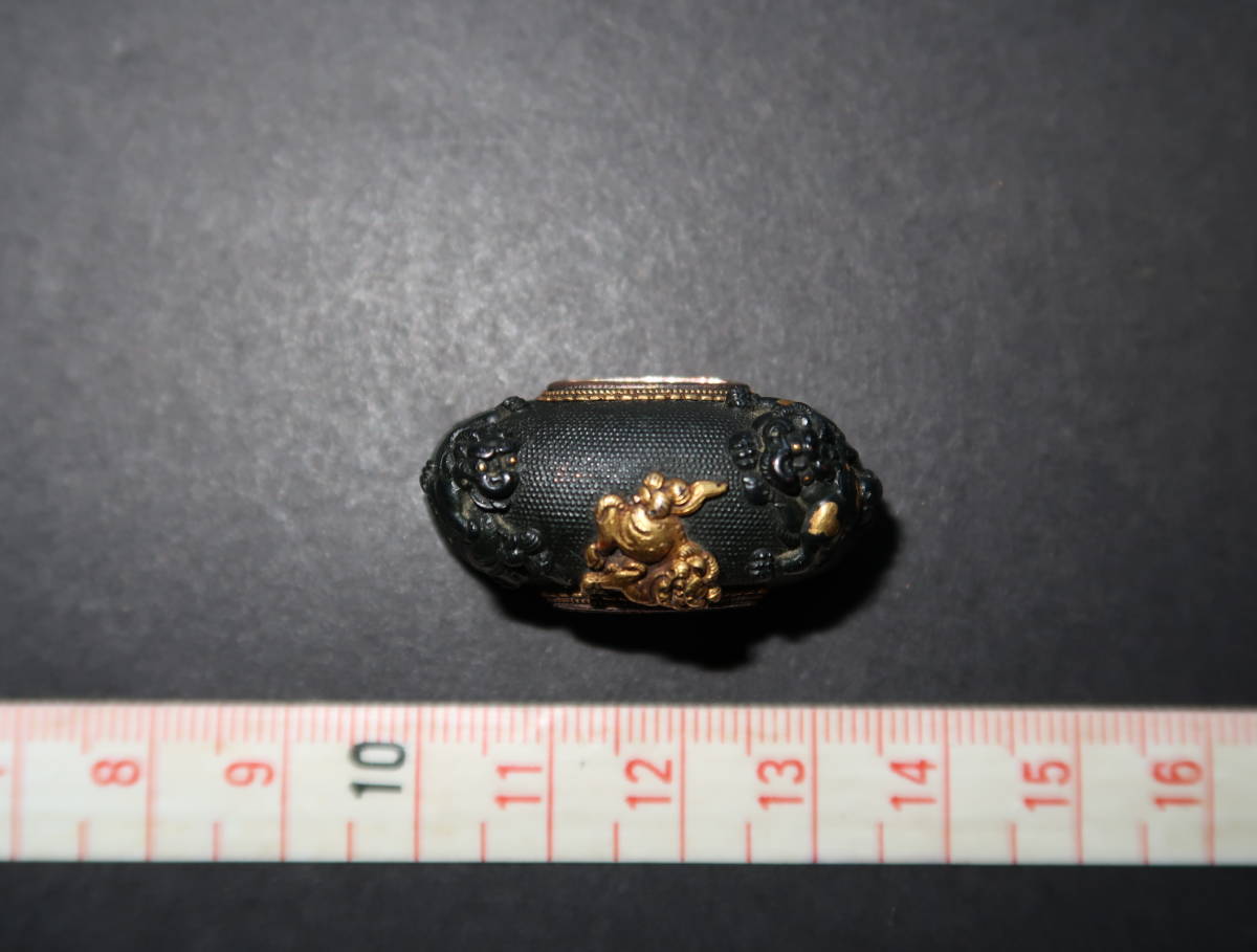 鞘部品.栗型.獅子.赤銅魚子地.拵刀剣刀装具根付武具 - tacomadrilling.com