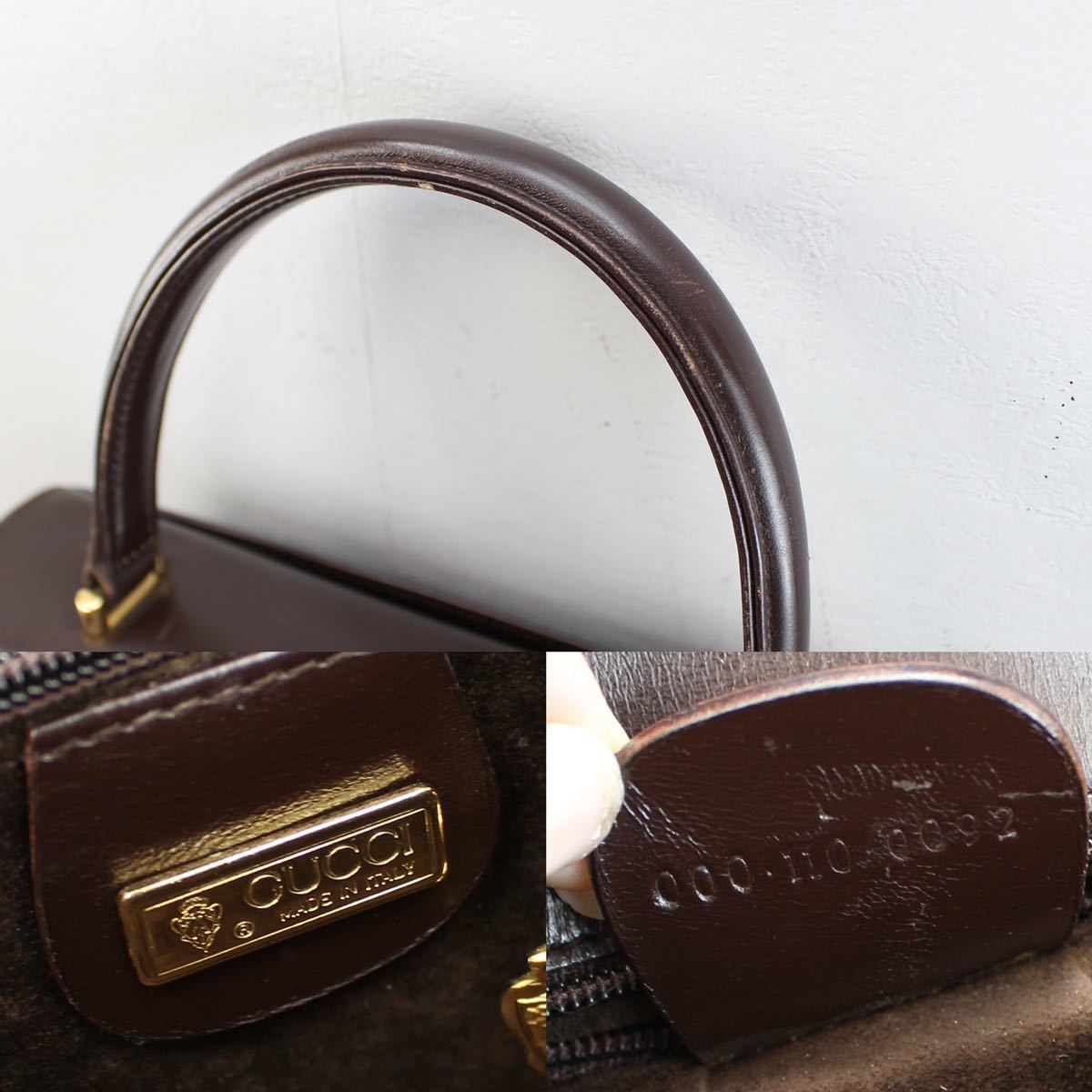 OLD GUCCI TURN LOCK LEATHER HAND BAG MADE IN ITALY/オールドグッチ