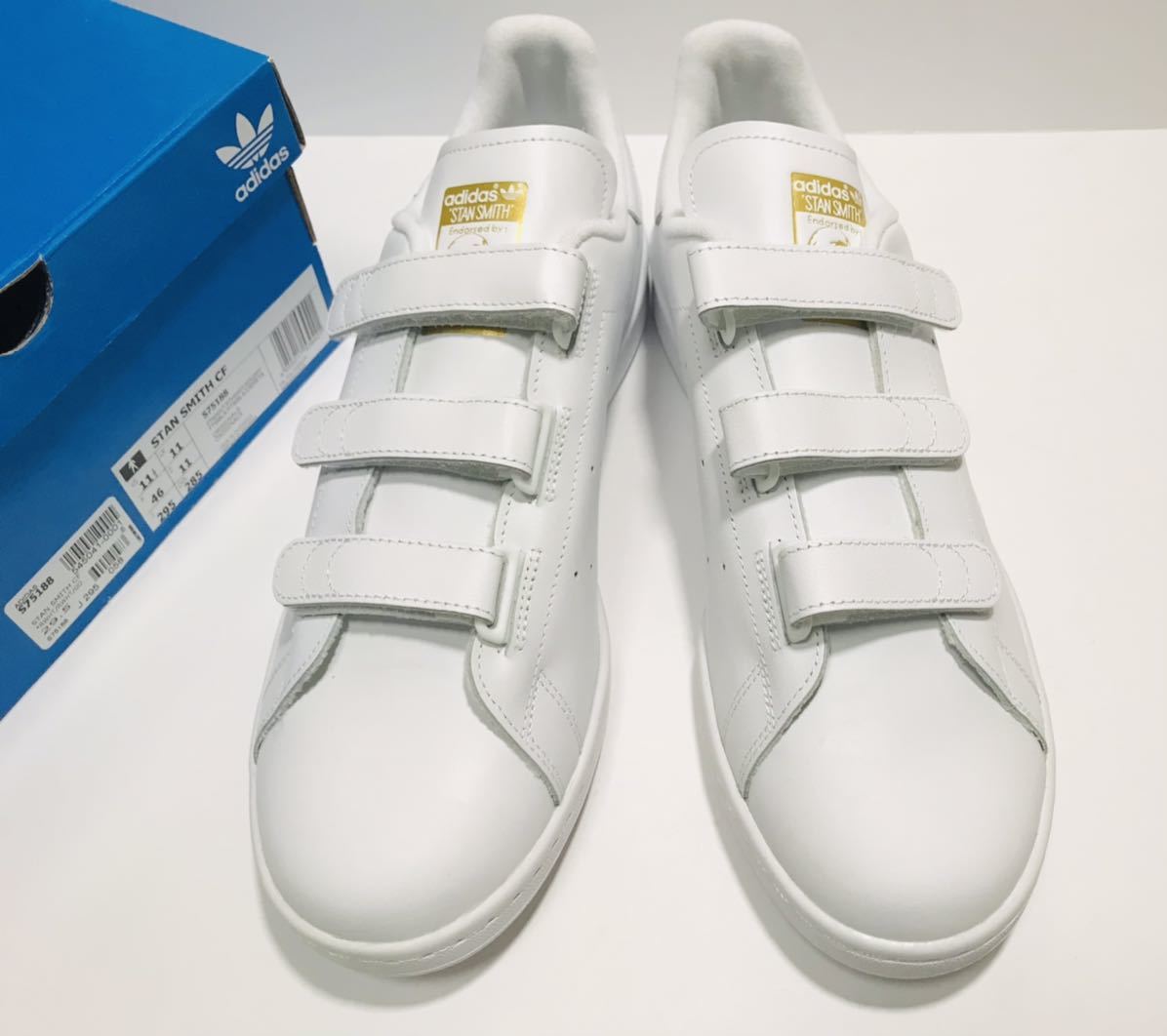  unused!! dead!! 2020 made adidas Adidas S75188 STAN SMITH CF Stansmith velcro white x gold 29.5cm US 11.5 box attaching natural leather original leather 
