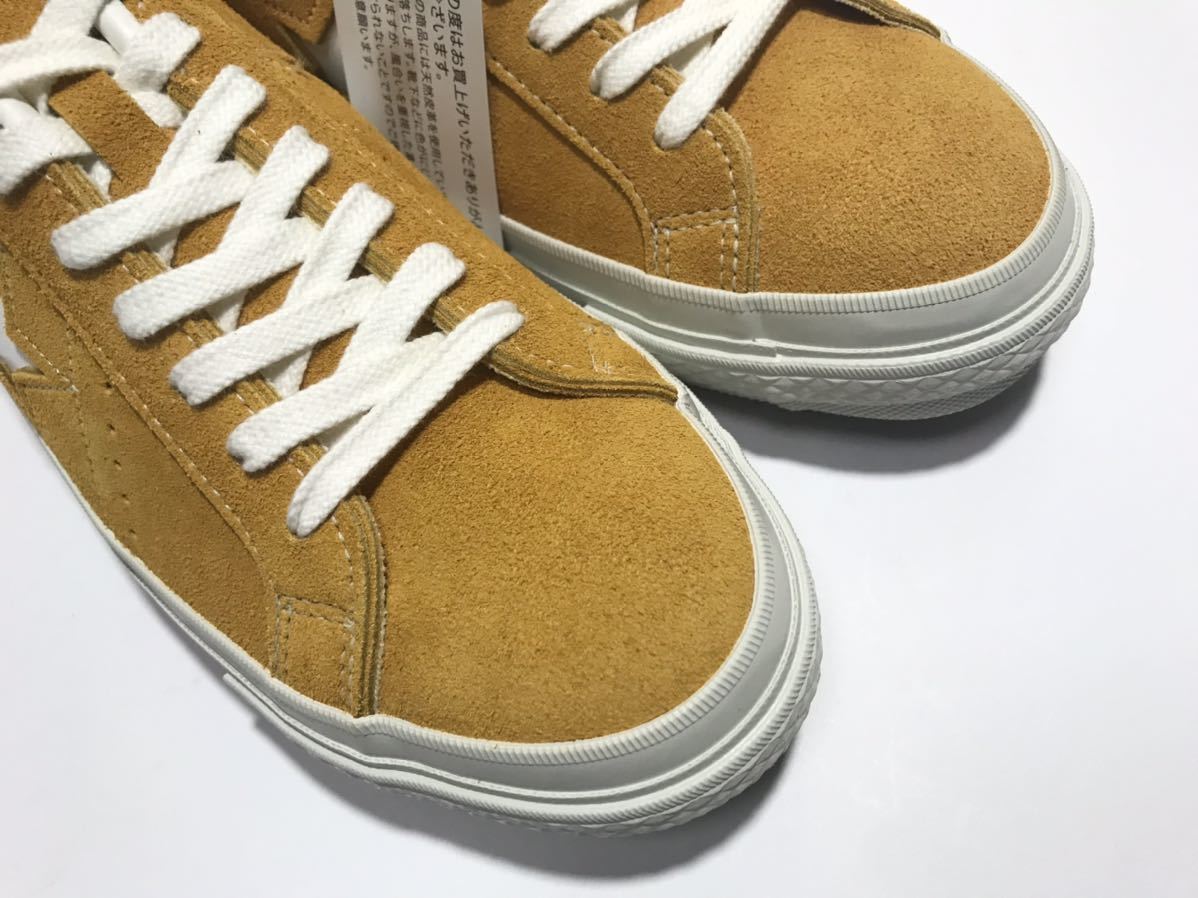  unused!! Converse made in Japan ONE STAR J SUEDE GOLD one Star suede Gold 25cm US 6.5 box attaching made in japan Japan meido