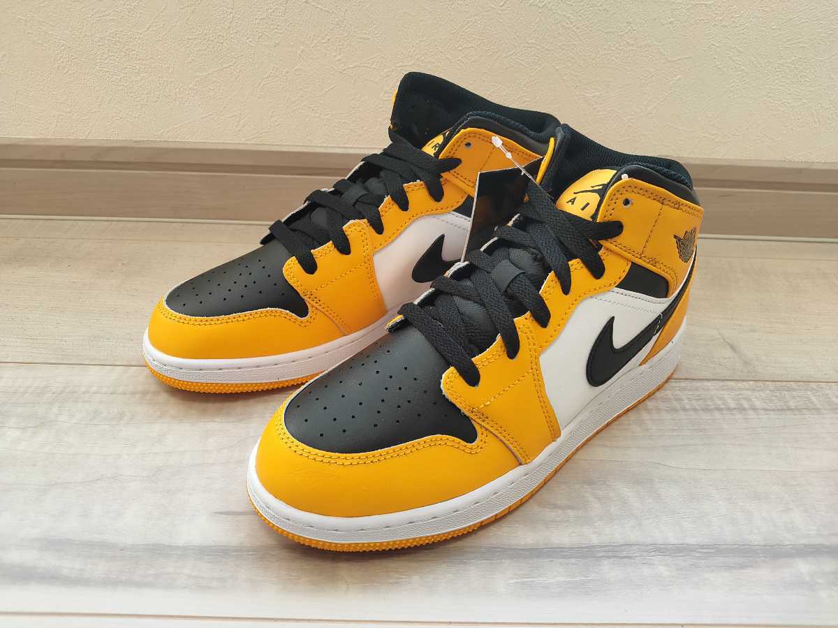 25cm 新品 NIKE AIR JORDAN 1 MID GS TAXI ナイキ エアジョーダン 1 ミッド タクシー ミッドカット エア ジョーダン 黄