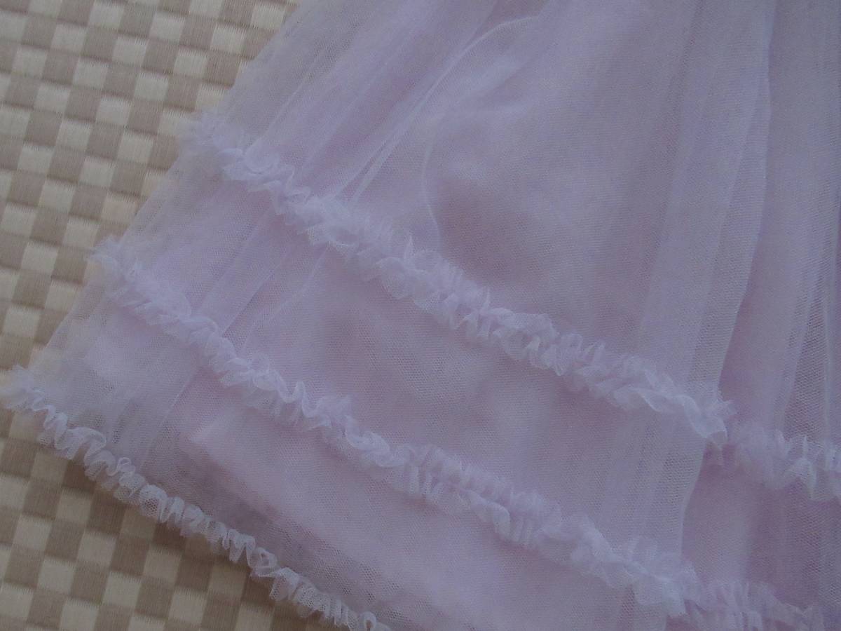 新品　未使用　タグ付き　メゾピアノ　140サイズ　チュール　スカート　ボリュームあり　ピンク　リボン　キッズ　子供服　女の子　姫_画像2