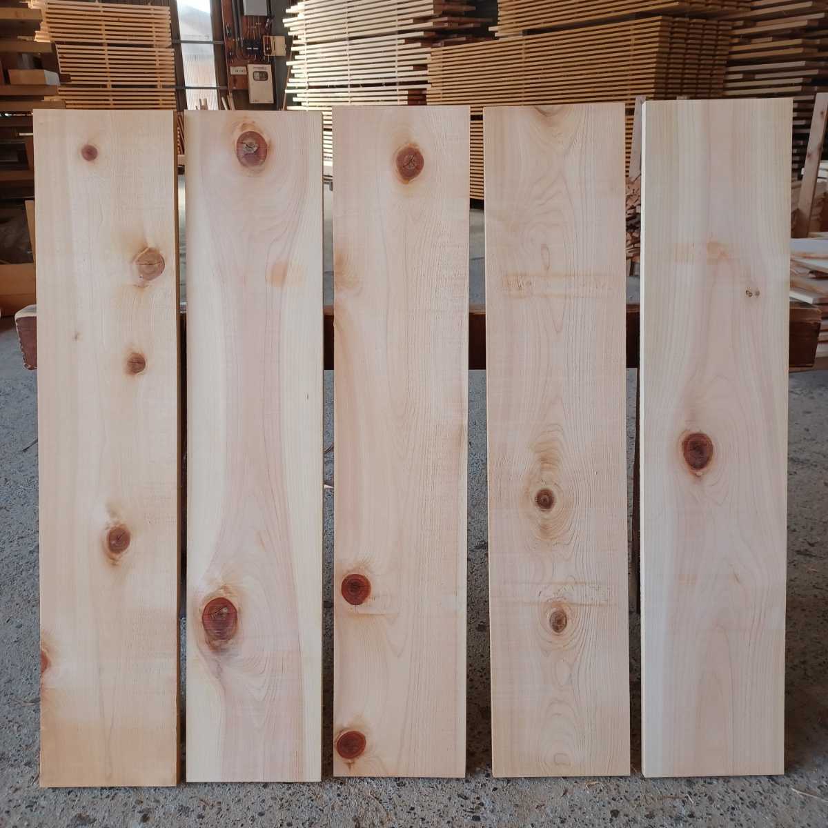 B-1186 国産ひのき　節板　5枚セット　テーブル 棚板 看板 一枚板 桧 檜 DIY_画像2