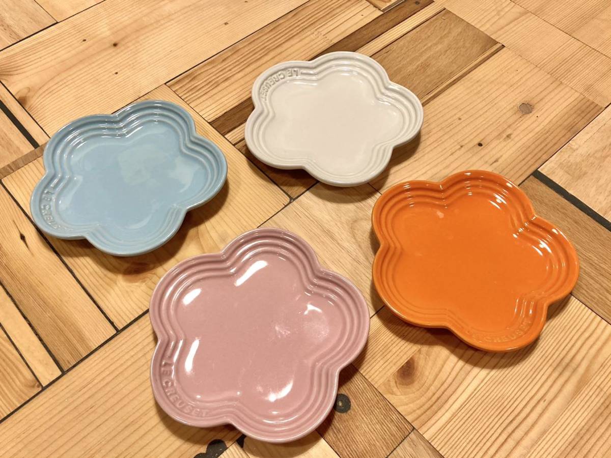 ■LE CREUSET ル・クルーゼ フルール プレート4点セット パステルカラー アソート 小皿 耐熱皿 食器 キッチン雑貨 店舗什器 ギフト■の画像1