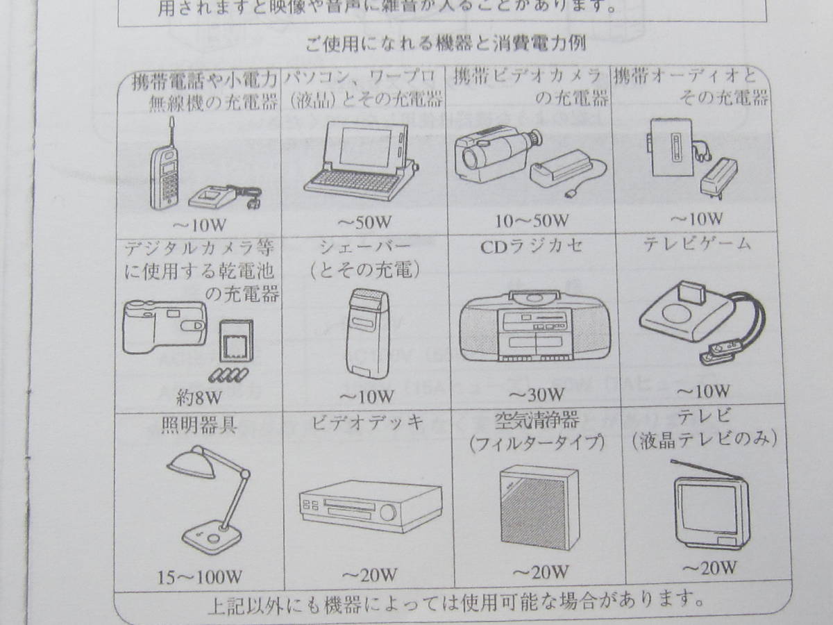 定価14904円 トヨタ純正品 パワーアウトレットポータブル インバーター DC12V AC100V 100W キャンプ アウトドア 車中泊 家電製品 旧車_画像9