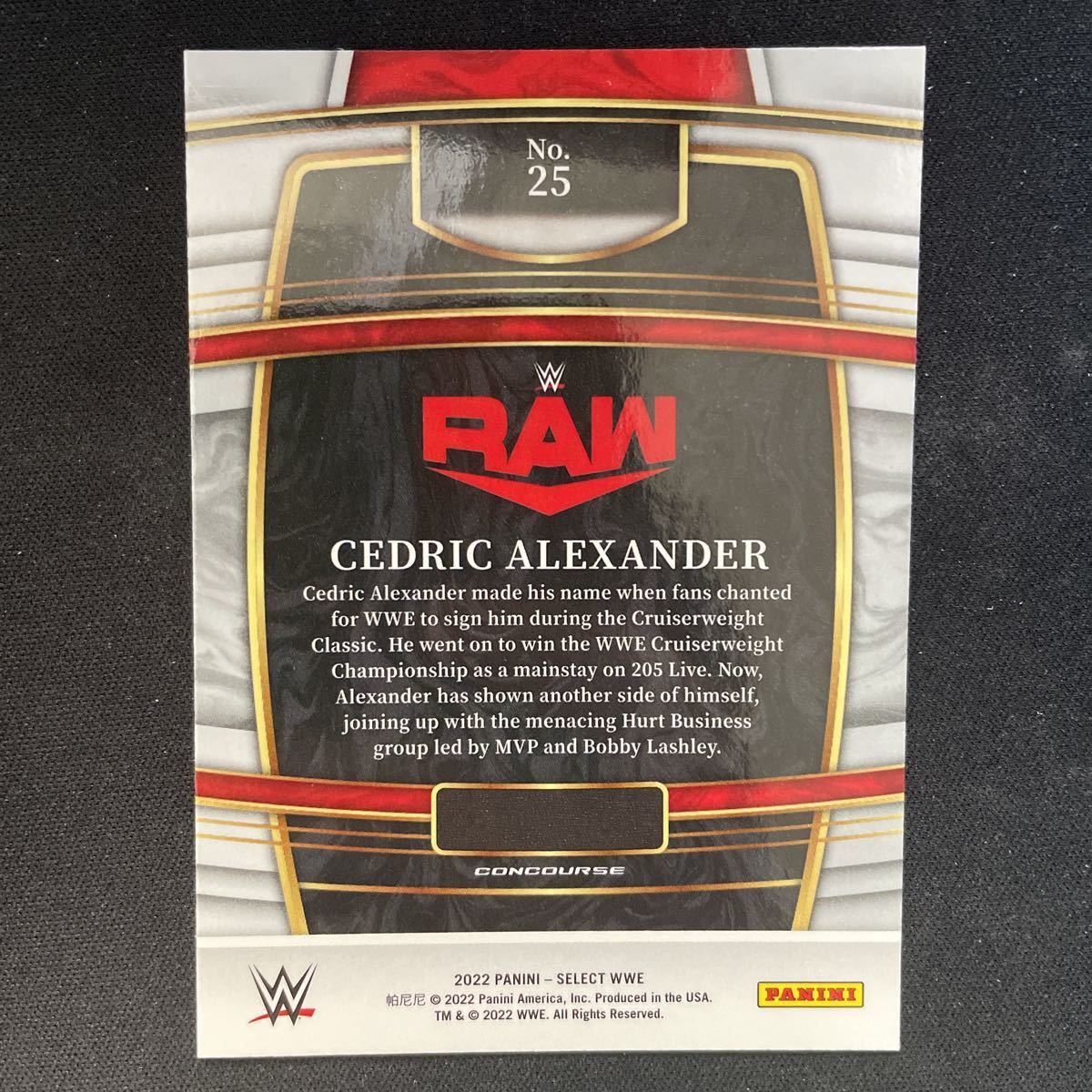 Panini 2022 Select WWE Cedric Alexander_画像2