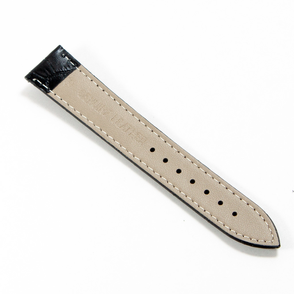 ブラック 牛皮製クロコ模様型押し １８ｍｍ 未使用品 腕時計ベルト