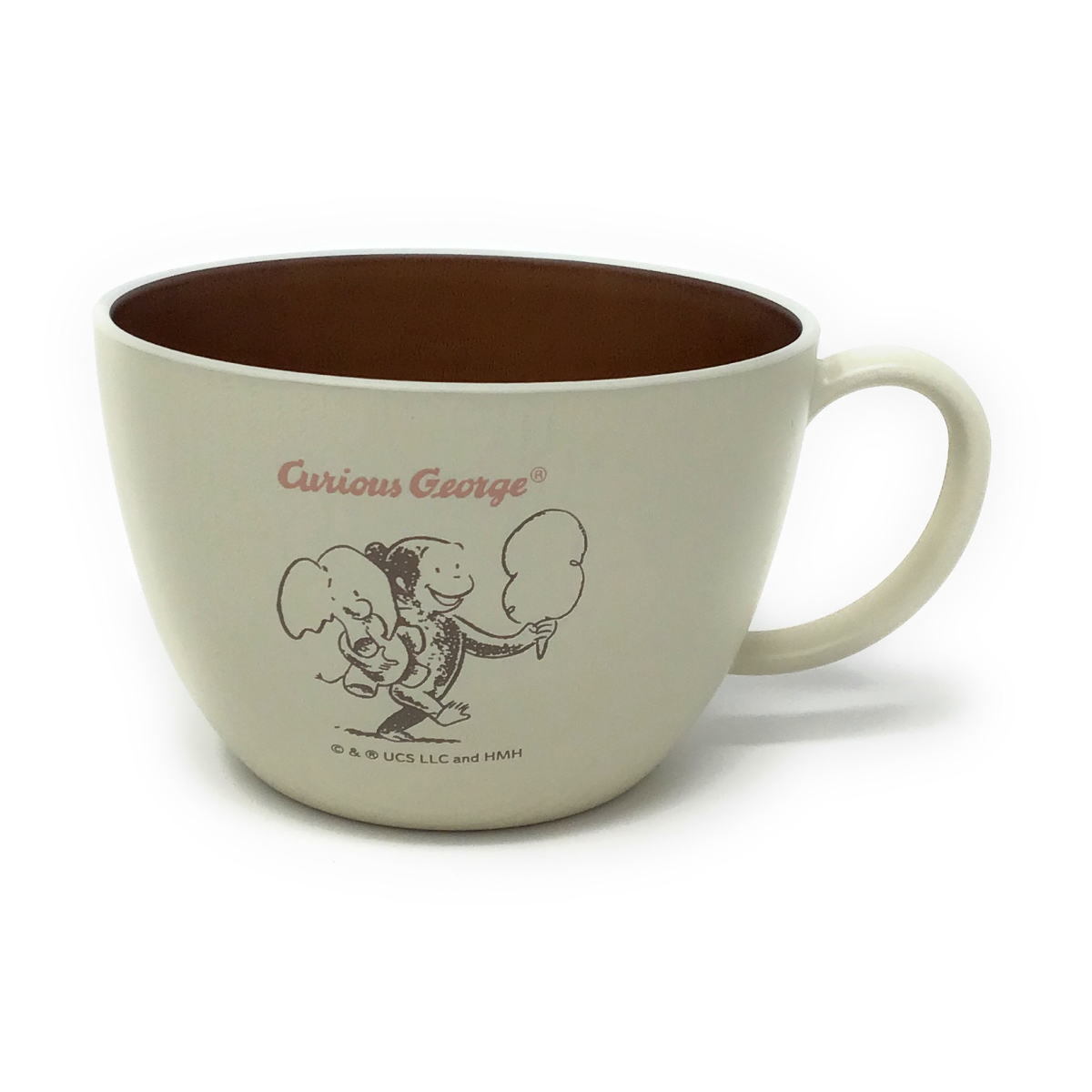 おさるのジョージ 木目カップ（IVORY）CGCS-0238 4582652670238 Curious George キャラクター グッズ メール便OK トーシンパック_画像1