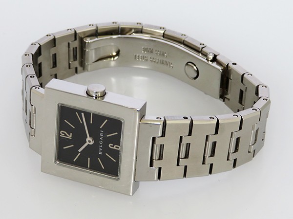 ブルガリ BVLGARI クアドラード SQ22SS ブラック文字盤 中古 腕時計