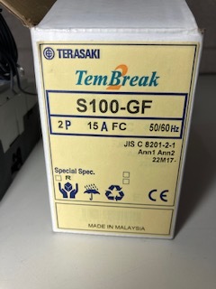TERASAKI Tem Break ノーヒューズブレーカー　S100-GF 15AFC 固定式　未使用　箱入り_画像6