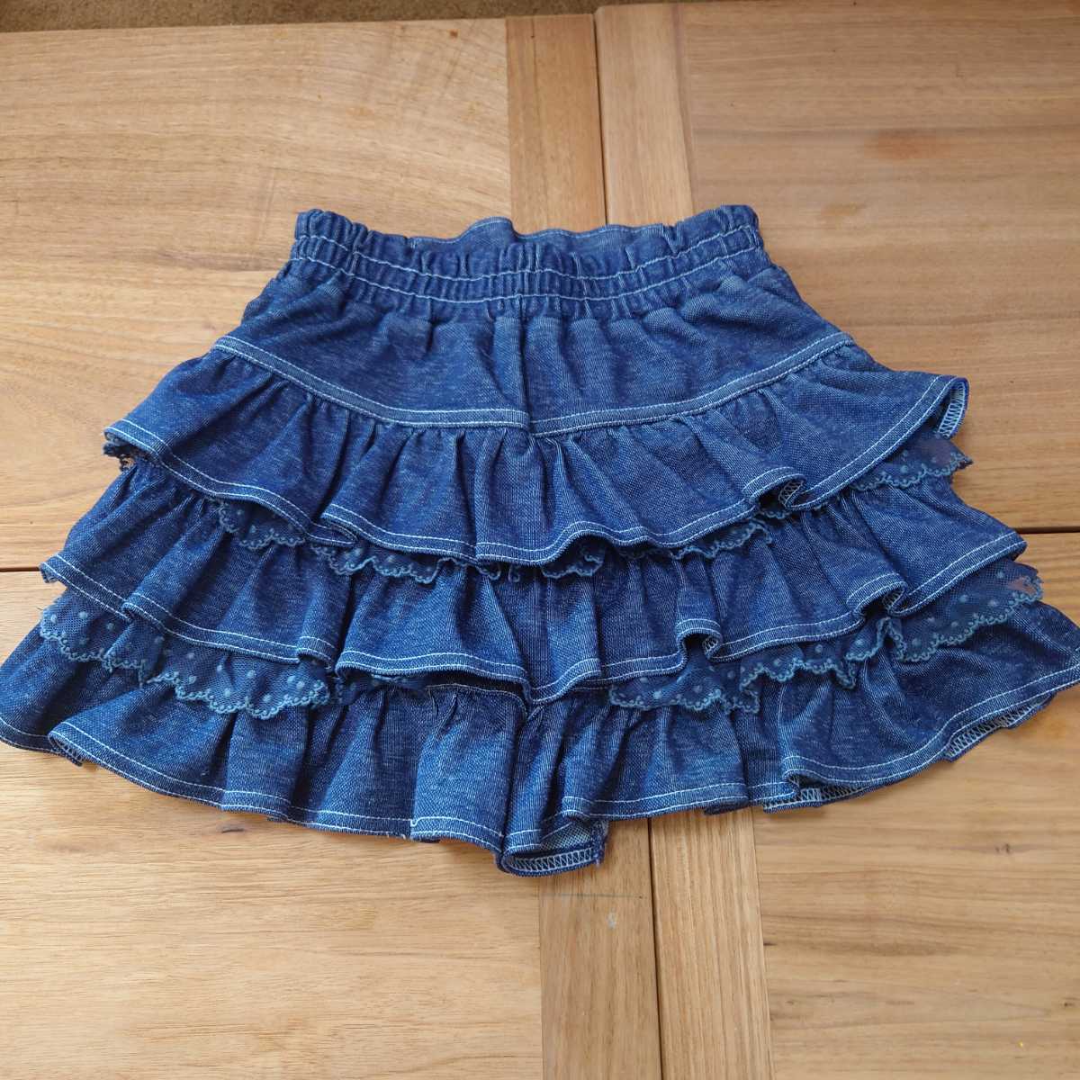 130 メゾピアノ 美品 ショートパンツ キュロットスカート デニム(中古