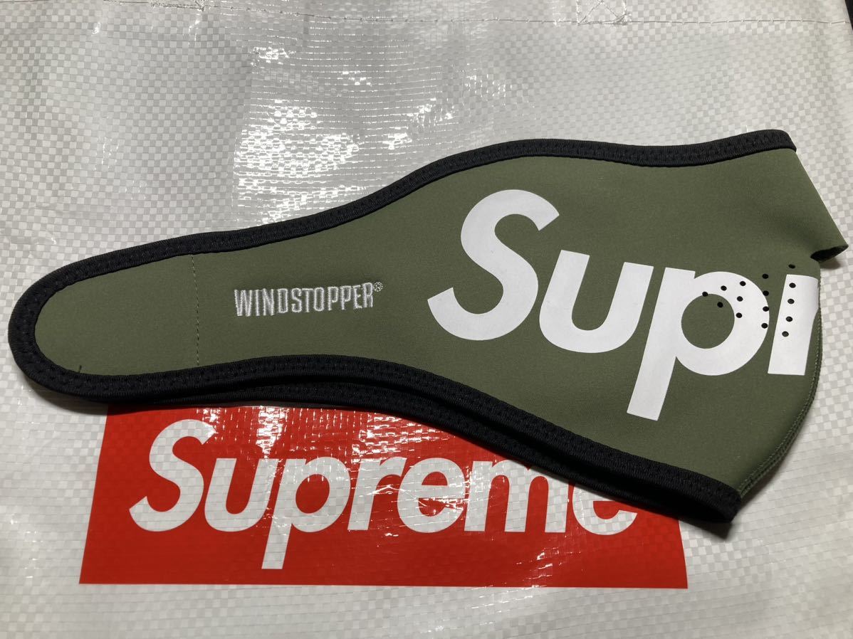 22FW Supreme WINDSTOPPER Facemask Olive シュプリーム ウインドストッパー フェイスマスク オリーブ 新品未使用 送料込 box logo