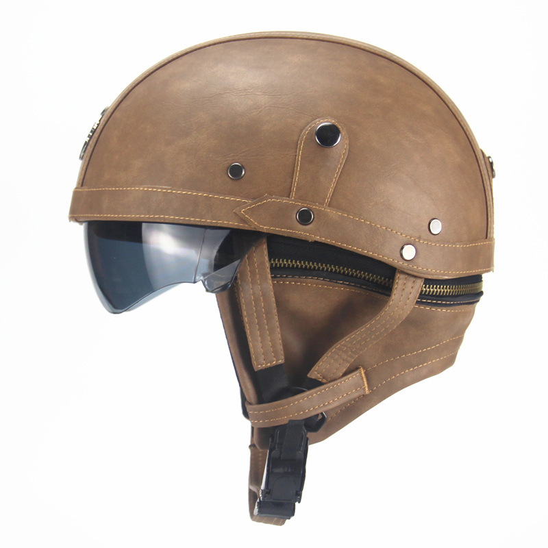  популярный внутренности солнцезащитные очки мотоцикл шлем шлем для мужчин и женщин PU кожа Harley шлем мотоцикл semi-cap свободный размер 