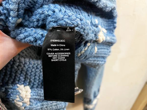 タグ付き☆RRL/ダブルアールエル インディゴ カウチンニット