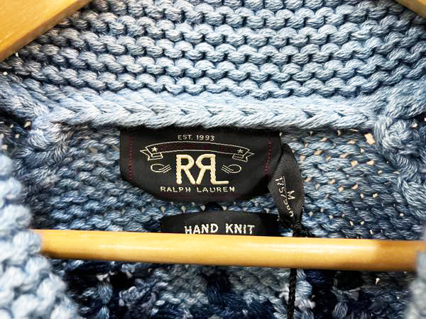 タグ付き☆RRL/ダブルアールエル インディゴ カウチンニット