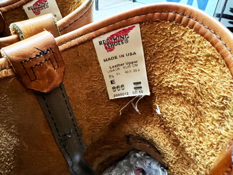 W10★USA製 RED WING/レッドウィング 10年 PECOS ペコスブーツ 866 7 1/2E(25.5cm) メンズ レザー ブーツ アメカジ USED ★_画像9