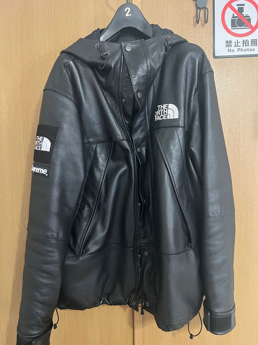 シュプリーム 18AW ノースフェイス レザーマウンテンジャケット M