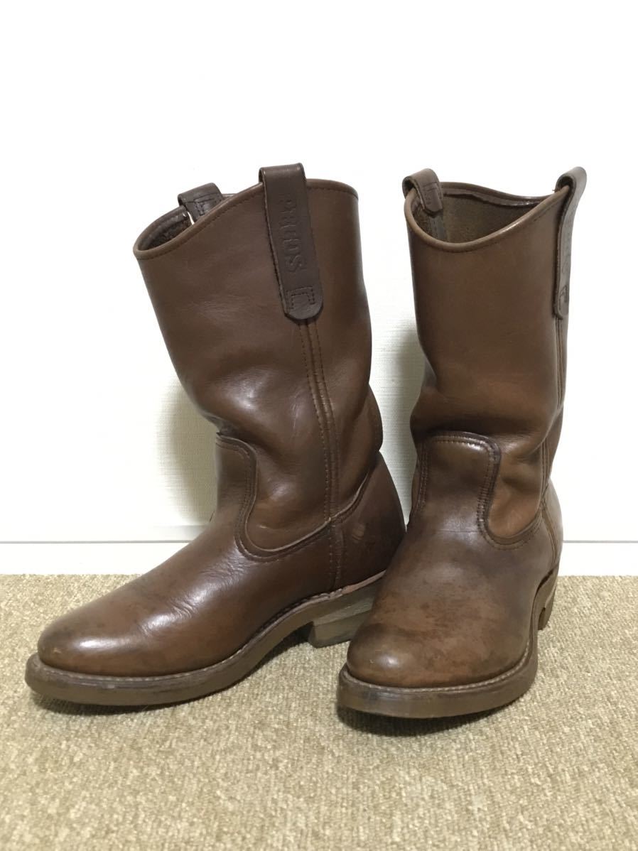 E457* бесплатная доставка *REDWING/ Red Wing [1155 5D/23.0cm] принт перо бирка Pecos Boots/pekos ботинки MADE IN USA/BRW/ кожа 