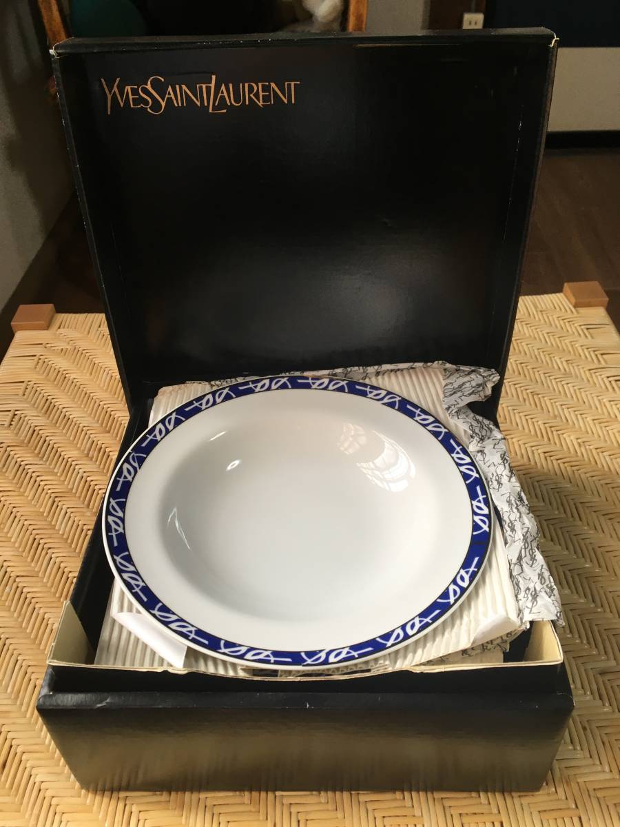 ☆YVESSAINT LAURENT イブサンローラン カレー皿 5客 スープ皿 コレクション Y C-601 yamaka 3枚未使用 化粧箱付 食器 の画像1