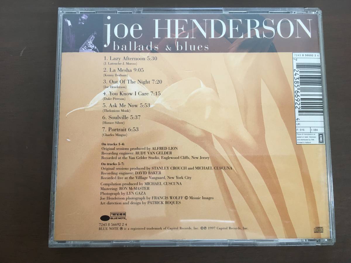 CD/JOE HANDERSON　BALLADS & BLUES　BLUE NOTE/【J17】 /中古_画像2