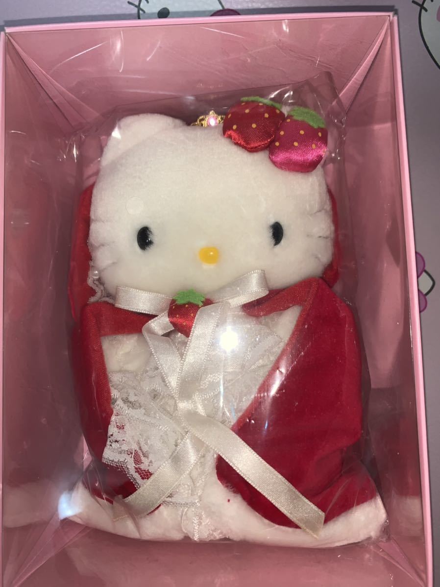 いちご新聞25th限定、いちごドレスキティぬいぐるみ サンリオ いちご新聞25th限定、いちごドレスキティぬいぐるみ サンリオ