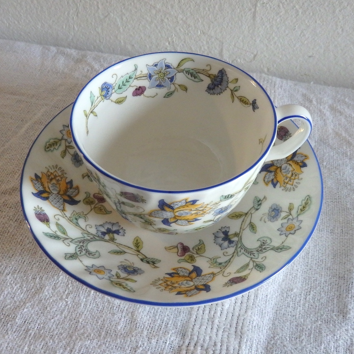 MINTON ミントン HADDON HALL BLUE BICENTENARY 1793-1993 カップ & ソーサー 1客 美品 200周年記念_画像4