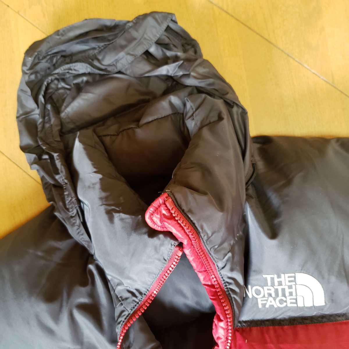 THE NORTH FACE ザ ノースフェイス 700フィルパワーFP ヌプシ JACKET ダウンジャケット men'sメンズS(実質Mサイズ)赤×黒ツートーン 防寒_画像5