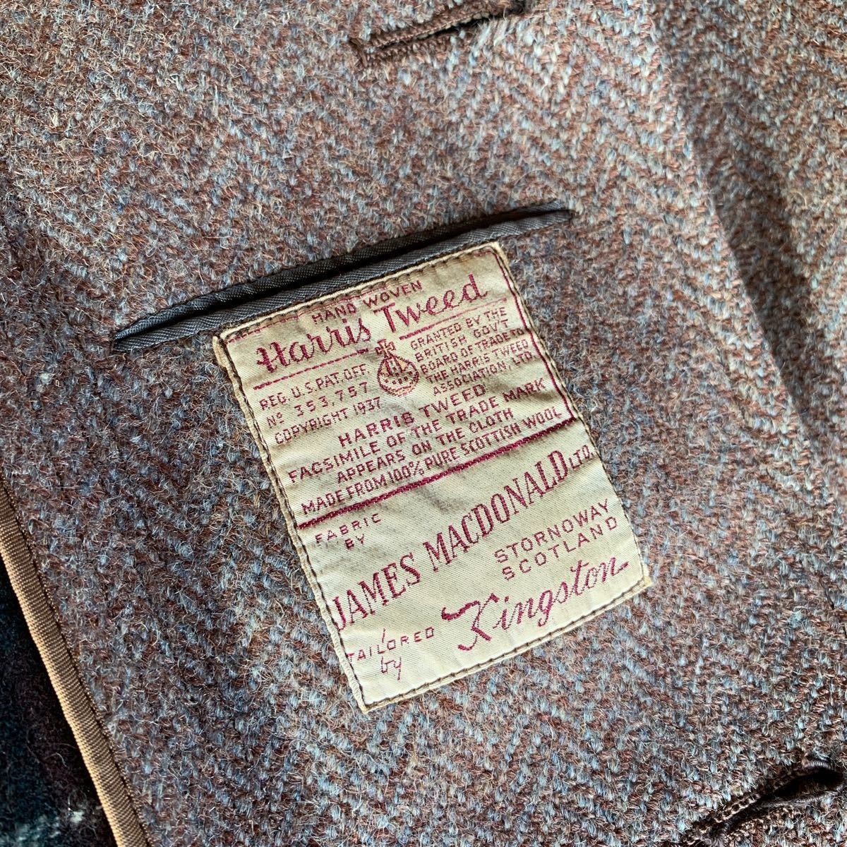 30s Harris Tweed CHESTER COAT ヴィンテージ ビンテージ ハリスツイード チェスターコート ウールコート アメトラ TRAD 20s 40s 送料無料_画像4