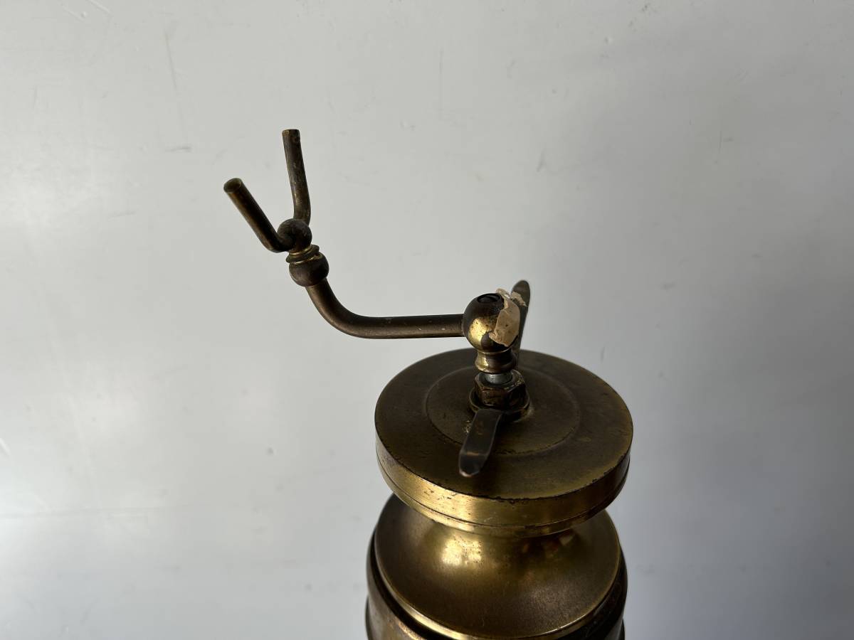 ⑫j◆ダイヤル式電話機◆スタンド型 真鍮製 全長100cm アンティーク レトロ インテリアの画像5