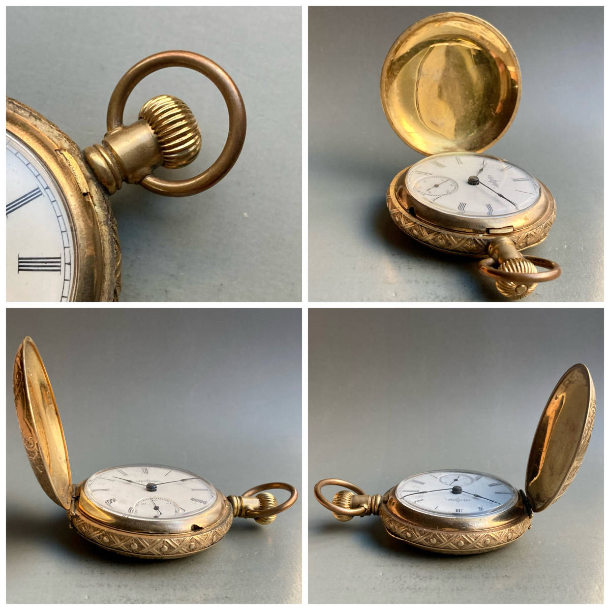 【動作品】イリノイ ILLINOIS アンティーク 懐中時計 1893年 手巻き ケース径54㎜ ビンテージ ポケットウォッチ ハンターケース