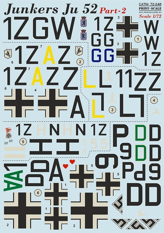 プリントスケール 72-248 1/72 ユンカース JU 52 Part 2_画像3