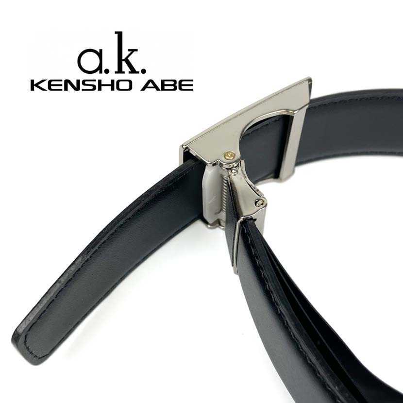 【全2色】日本製 KENSHO ABE ケンショウアベ リアルレザー 穴なし フィットバックルベルト_画像6