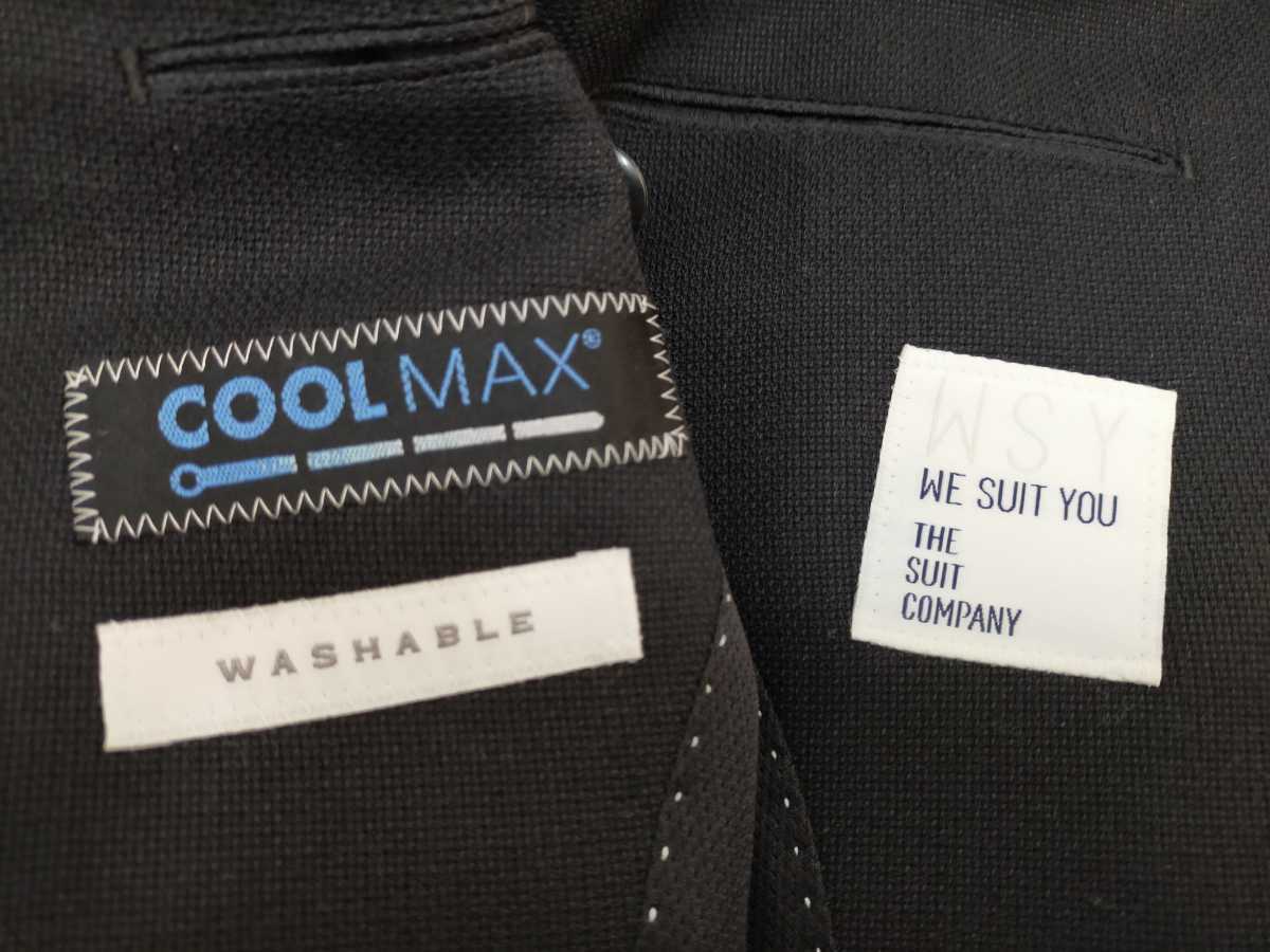 美品 クールマックス 春夏ジャケット ブラック 170〜180(2Drop) 黒 COOL MAX THE SUIT COMPANYスーツカンパニー メンズ XL L 涼しい_画像3