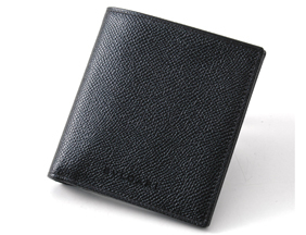 【新品】定価48000円　ブルガリ BVLGARI●グレインレザー製Wallet3cc&photo 22475 （ブラック）_いつかは手にしたい逸品です