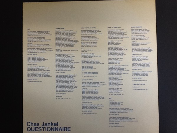 中古レコード/レア盤 『クエスチョナー Questionnaire ／　チャス・ジャンケル Chas Jankel 』 No.611_画像4