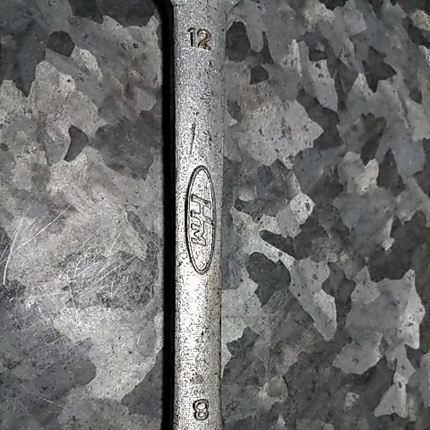  Honda loaded tool maintenance for tool both . spanner size inscription 8mm..12mm. old Logo HM KOWA*Y1. inscription HONDA total length 130.5mm. N360 Z360 T360 cab