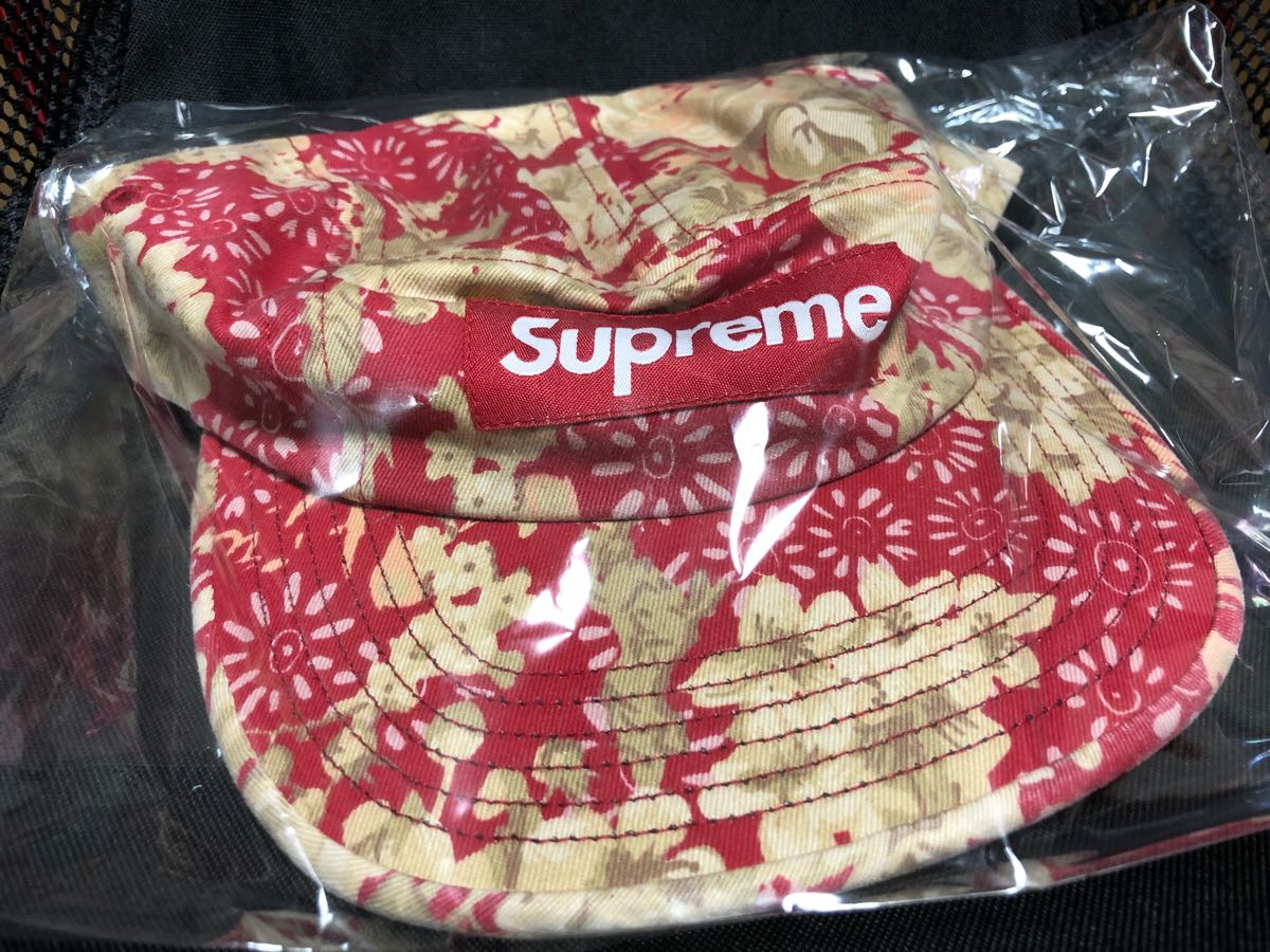Supreme 18ss Washed Chino Twill Camp Cap Floral 花柄_画像1