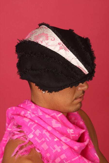 ハンチング帽子ピンク和柄和風クラッシュデザイン完全オリジナル