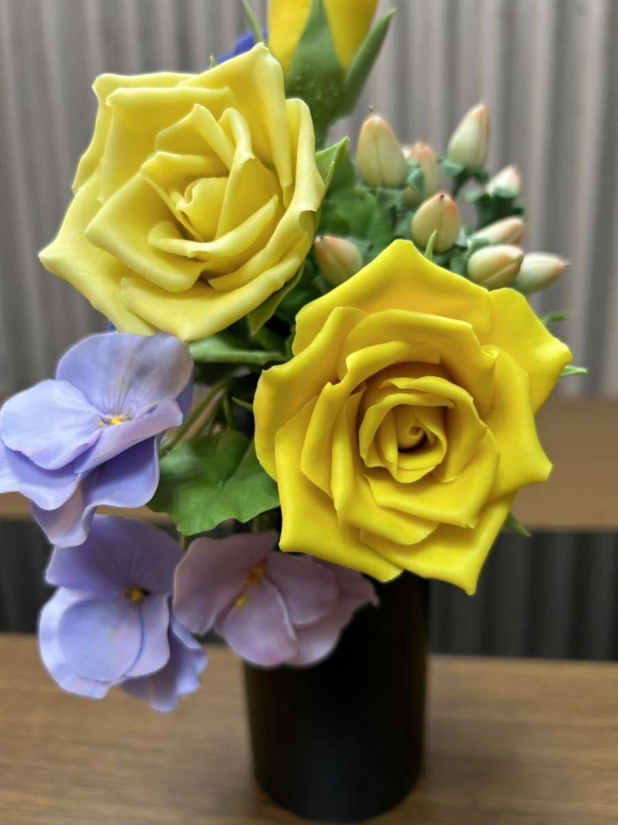  rose . pansy ( hand made, flower, interior, decoration, ornament, plant, artificial flower, living, entranceway,. interval, resin clay, celebration, present )