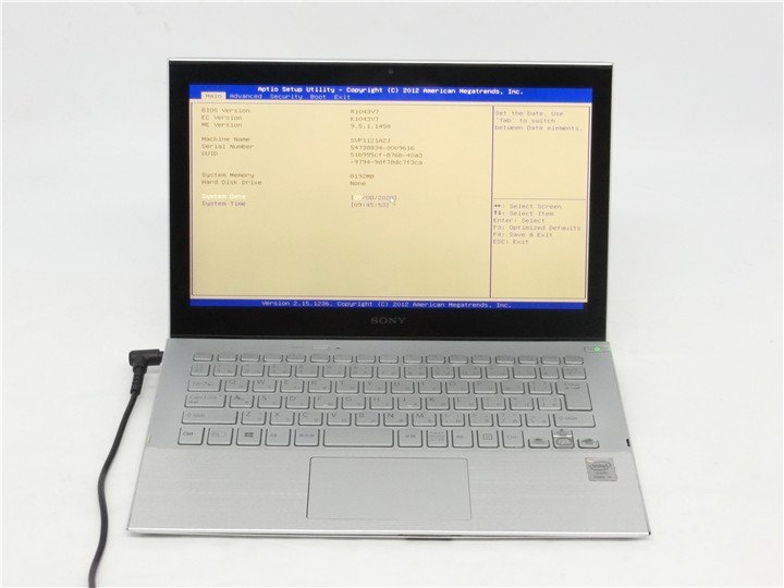日本製】 中古ノートパソコン SONY SVP1121A2J 4世代COREi5 8GB BIOS