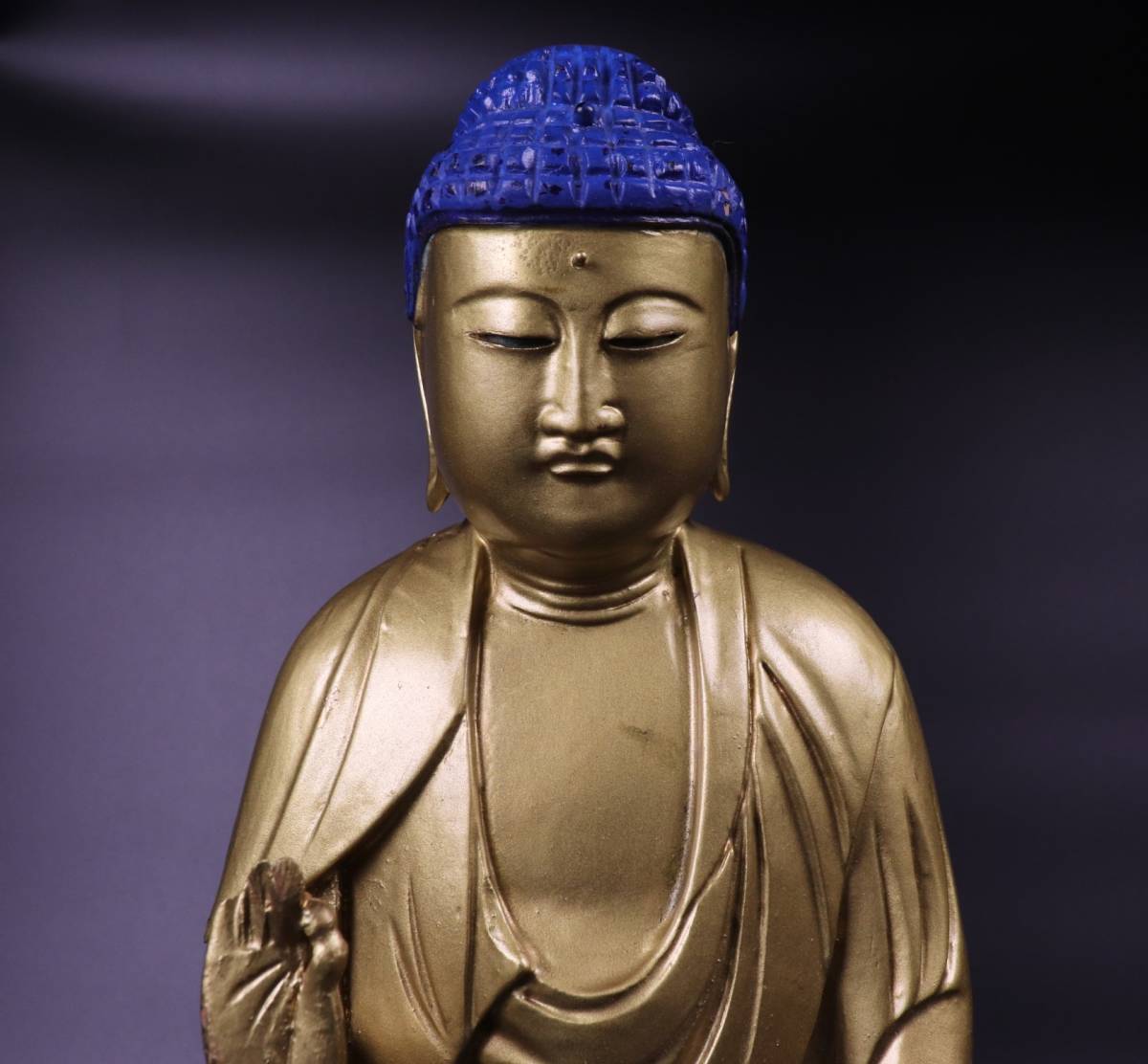 人気品質保証 ヤフオク! - 江戸期/木彫彩色玉眼阿弥陀如来立像 幅約