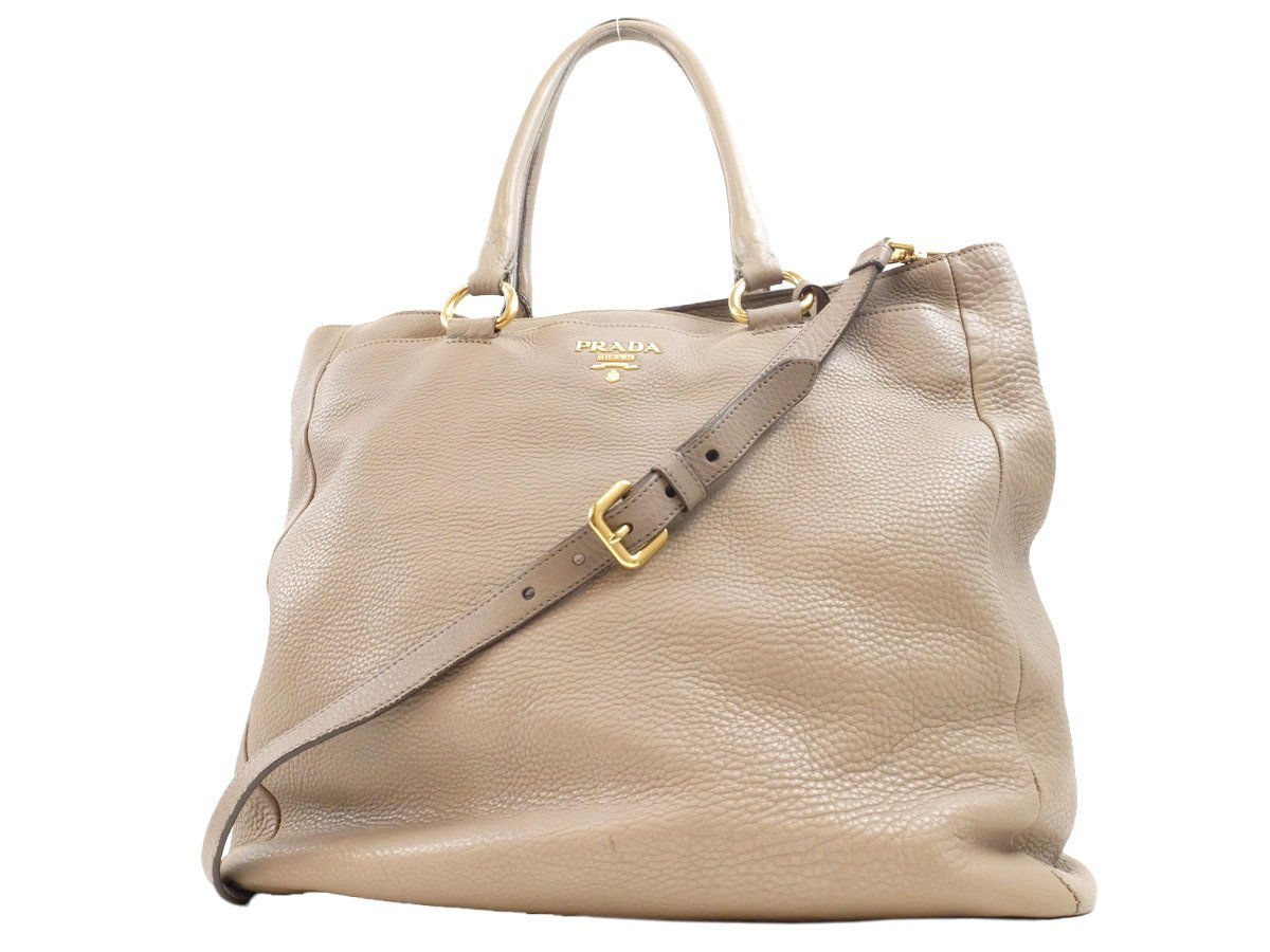 期間限定 【PRADA プラダ】 2way ハンドバッグ ショルダー ロゴ レザー