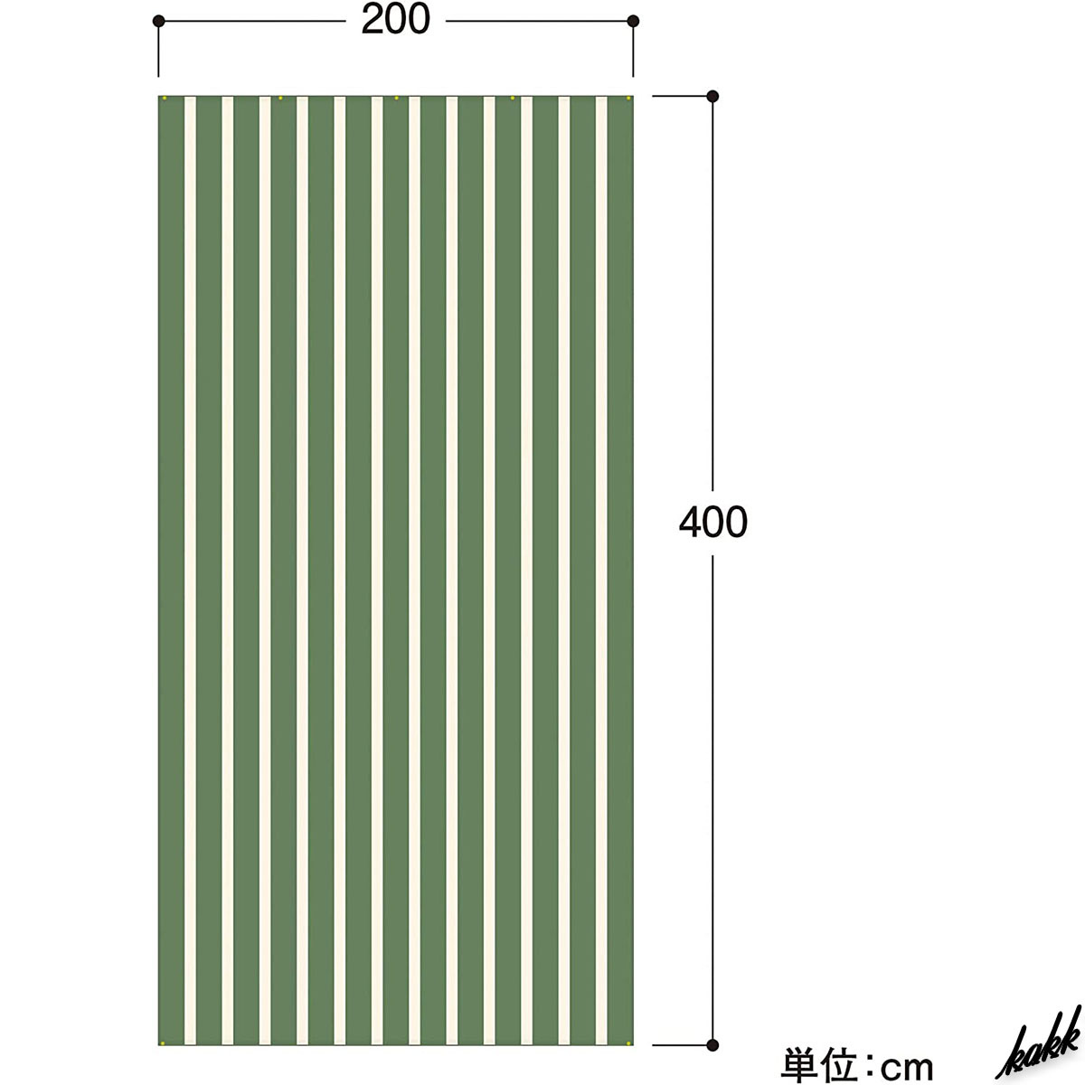 【自然な雰囲気を演出できるグリーンストライプ】 サンシェード 200×400cm UVカット 目隠し効果 遮光 遮熱 インテリア 日焼け防止_画像6