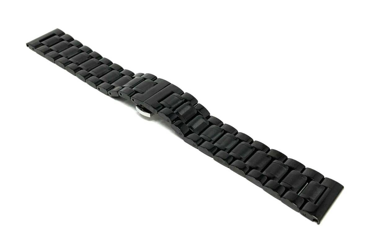 18mm прямой can двустворчатая дверь пряжка 3 полосный нержавеющая сталь высококлассный ремень черный чёрный красивый дизайн часы ремень высокое качество дешевый * последний 