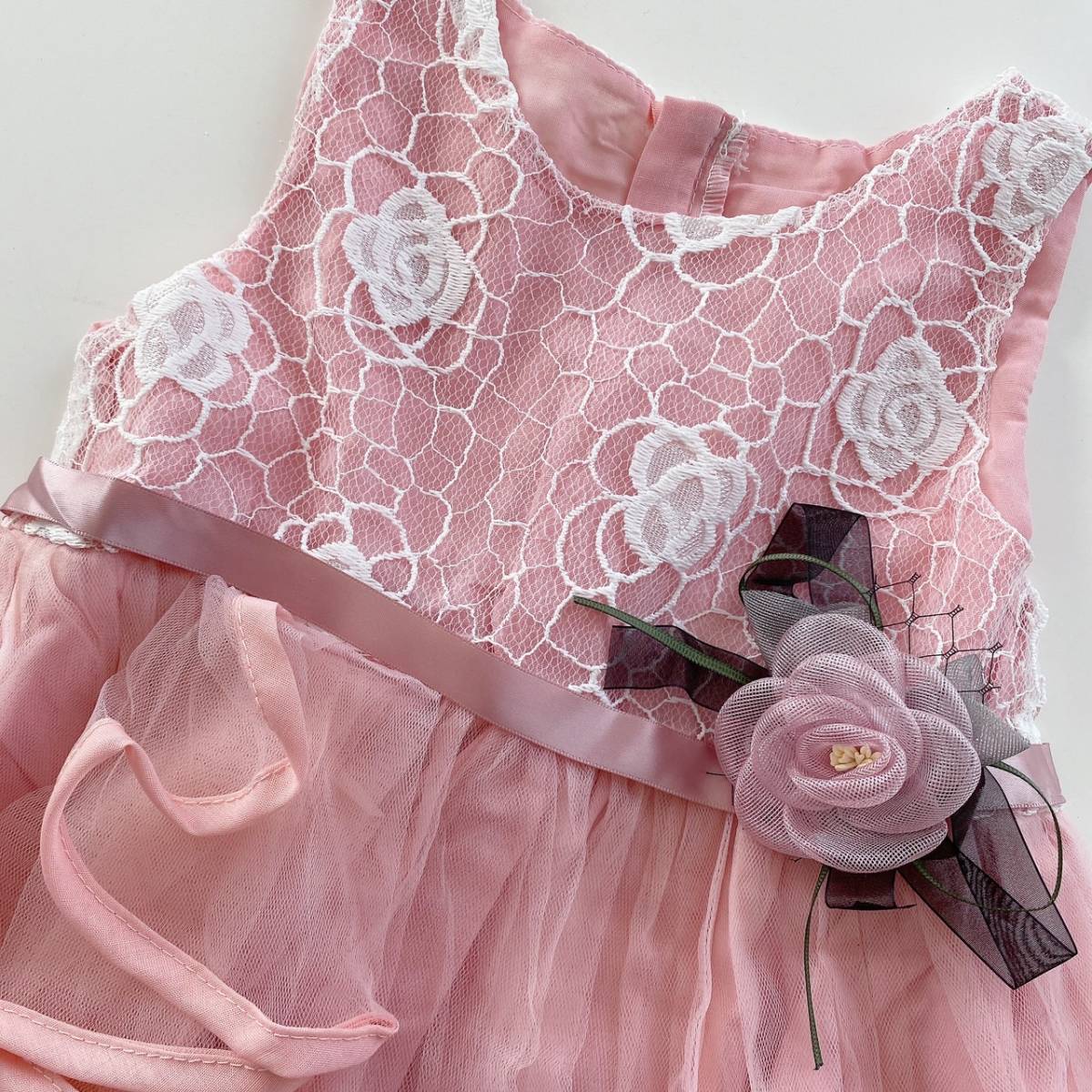 新品 90㎝ ベビードレス ピンク 女の子 フォーマル