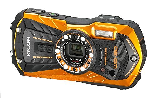 RICOH 防水デジタルカメラ RICOH WG-30W フレームオレンジ 防水12m耐ショッ(中古　良品)